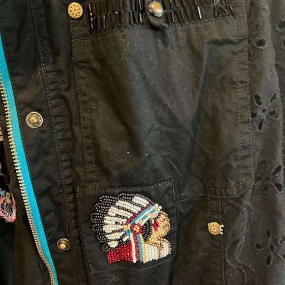 Black Embroidered Women’s Boho Double D Ranch Jacket - Picture 5 of 8